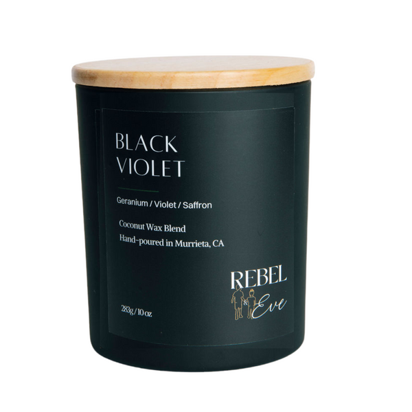Black Violet Candle by Rebel and Eve